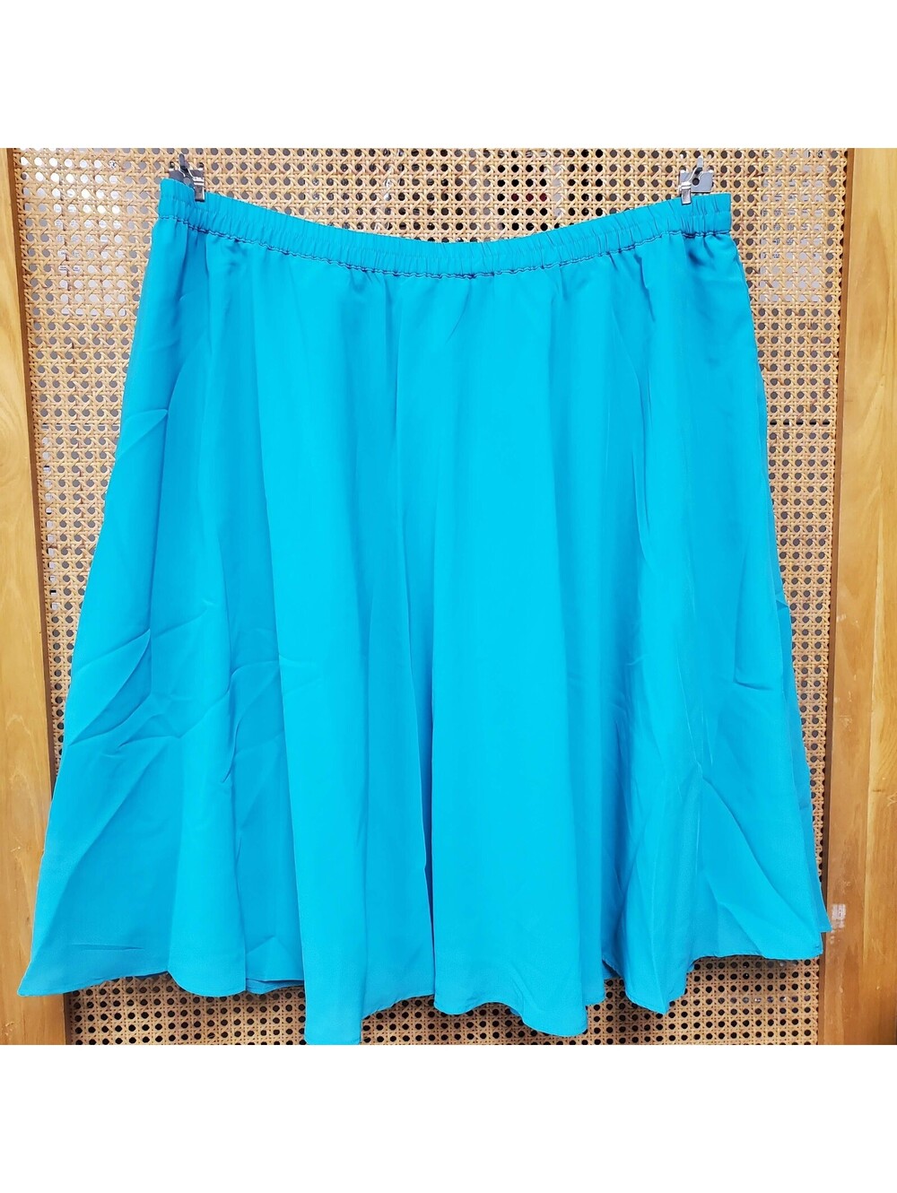 Roaman's Size 26W Turquoise Paneled A-Line Skirt Boho Flowy Flirty